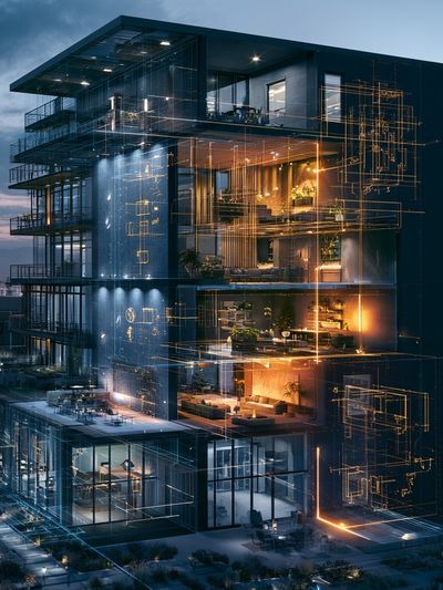 Futuristic Glass Villa Architecture Print. poster