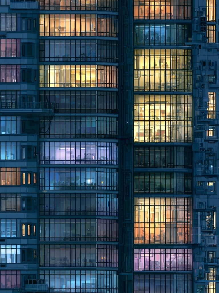 Urban Twilight High-Rise Poster. poster detail