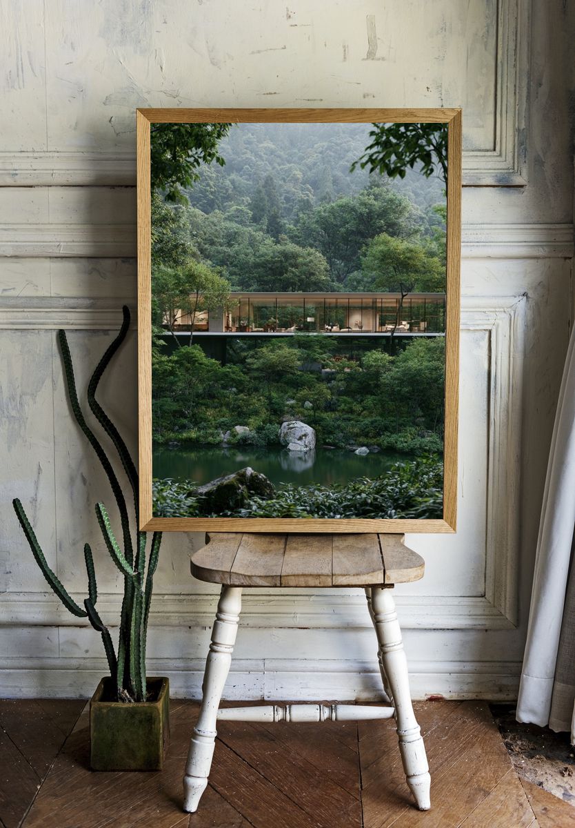 Forest Retreat Architecture Poster. — room view 1