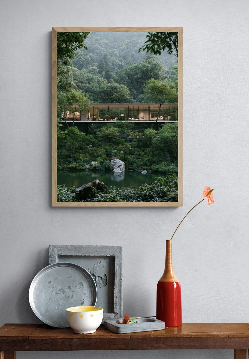 Forest Retreat Architecture Poster. — room view 3