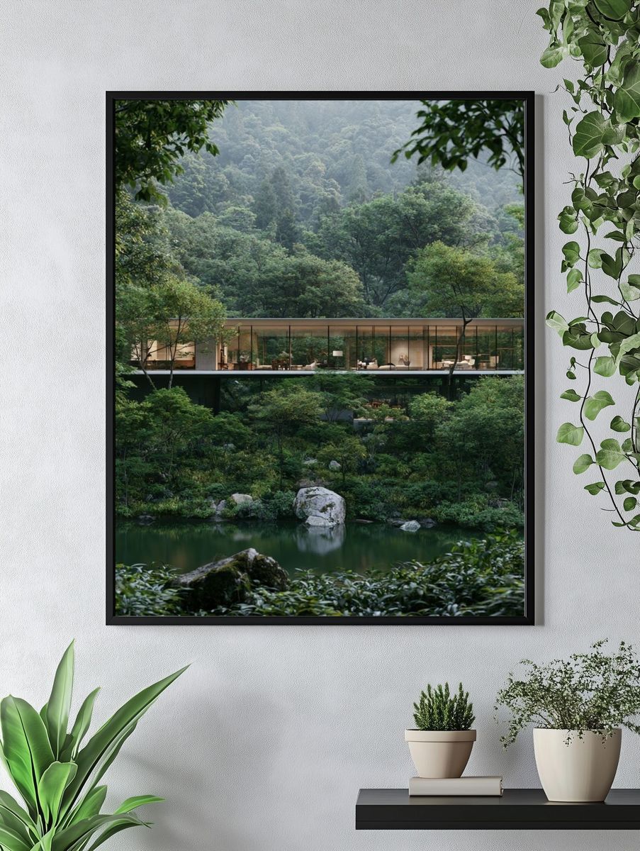 Forest Retreat Architecture Poster. — room view 4