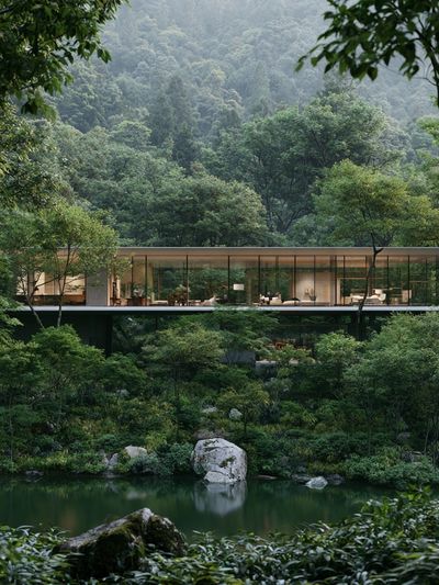 Forest Retreat Architecture Poster. poster