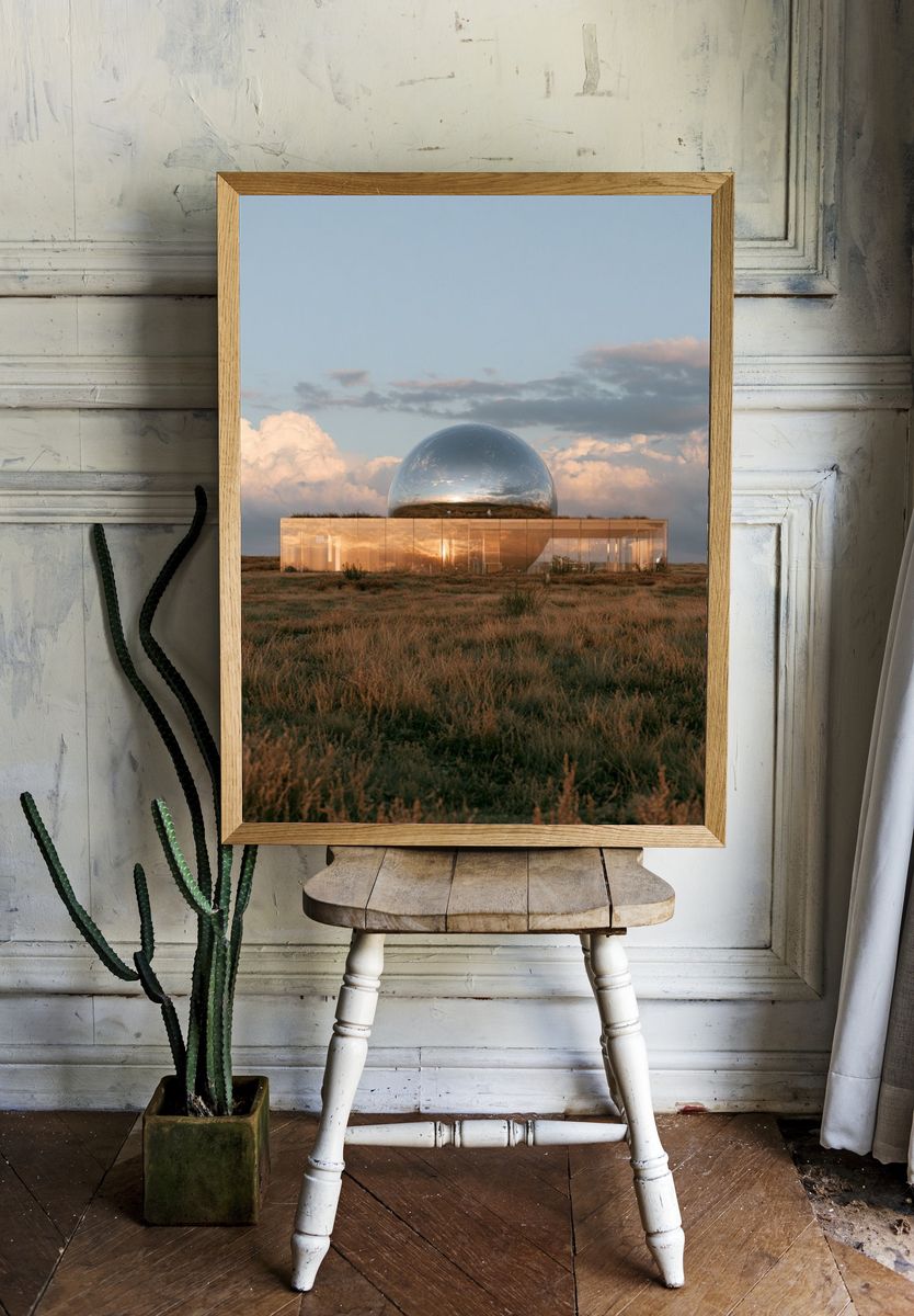 Mirrored Dome Landscape Photography Poster. room preview