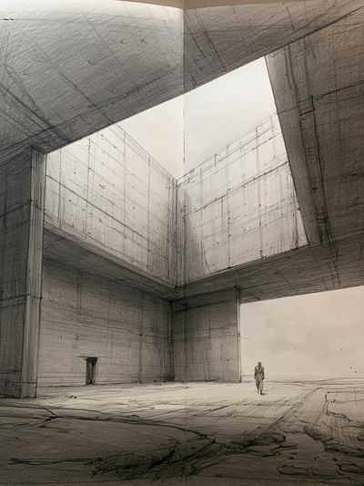Concrete Atrium Sketch Poster.