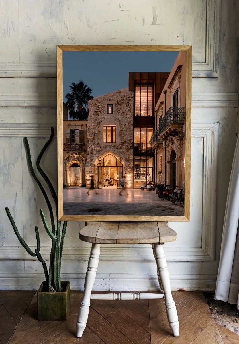 Historic Streetfront at Dusk Poster. — room view 1
