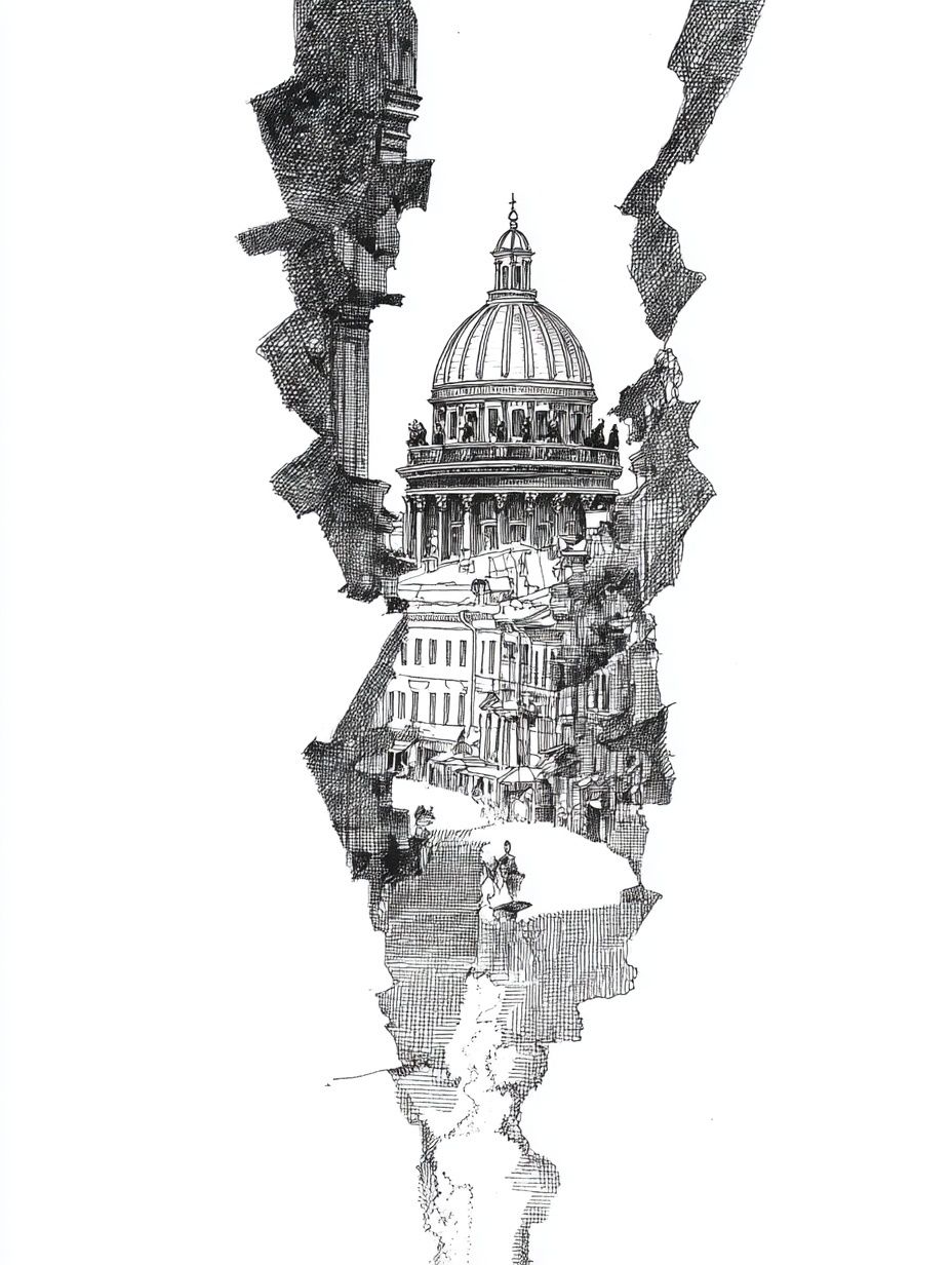 Architectural Wonder — Illustration Print. poster — illustration art