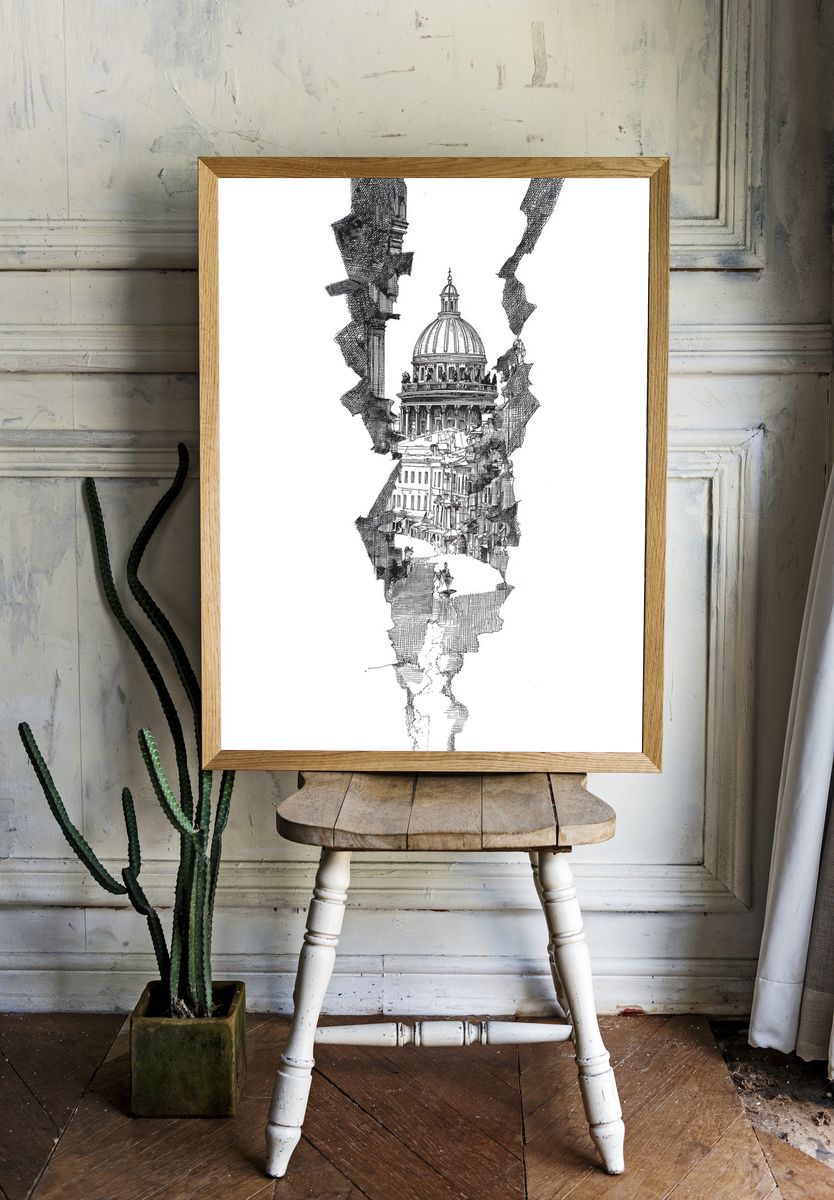 Architectural Wonder — Illustration Print. — room view 1