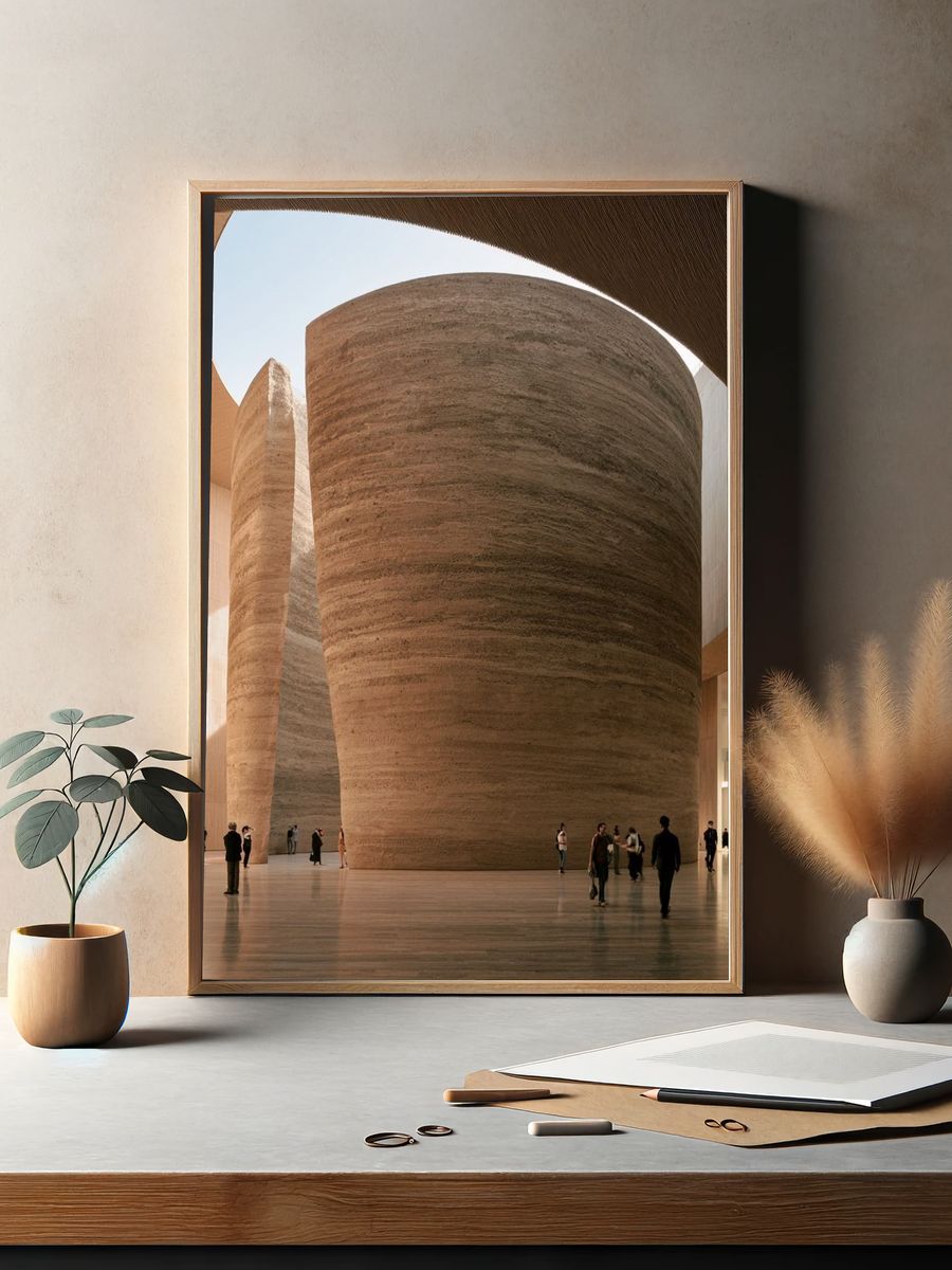 Modern Atrium Architecture Poster. — room view 2