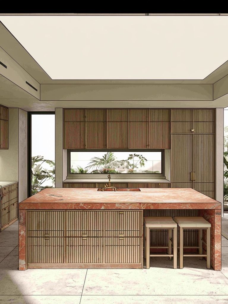 Japandi Kitchen Interior Poster. poster — architecture art