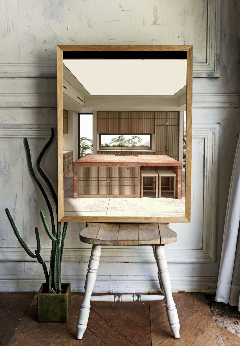 Japandi Kitchen Interior Poster. room preview