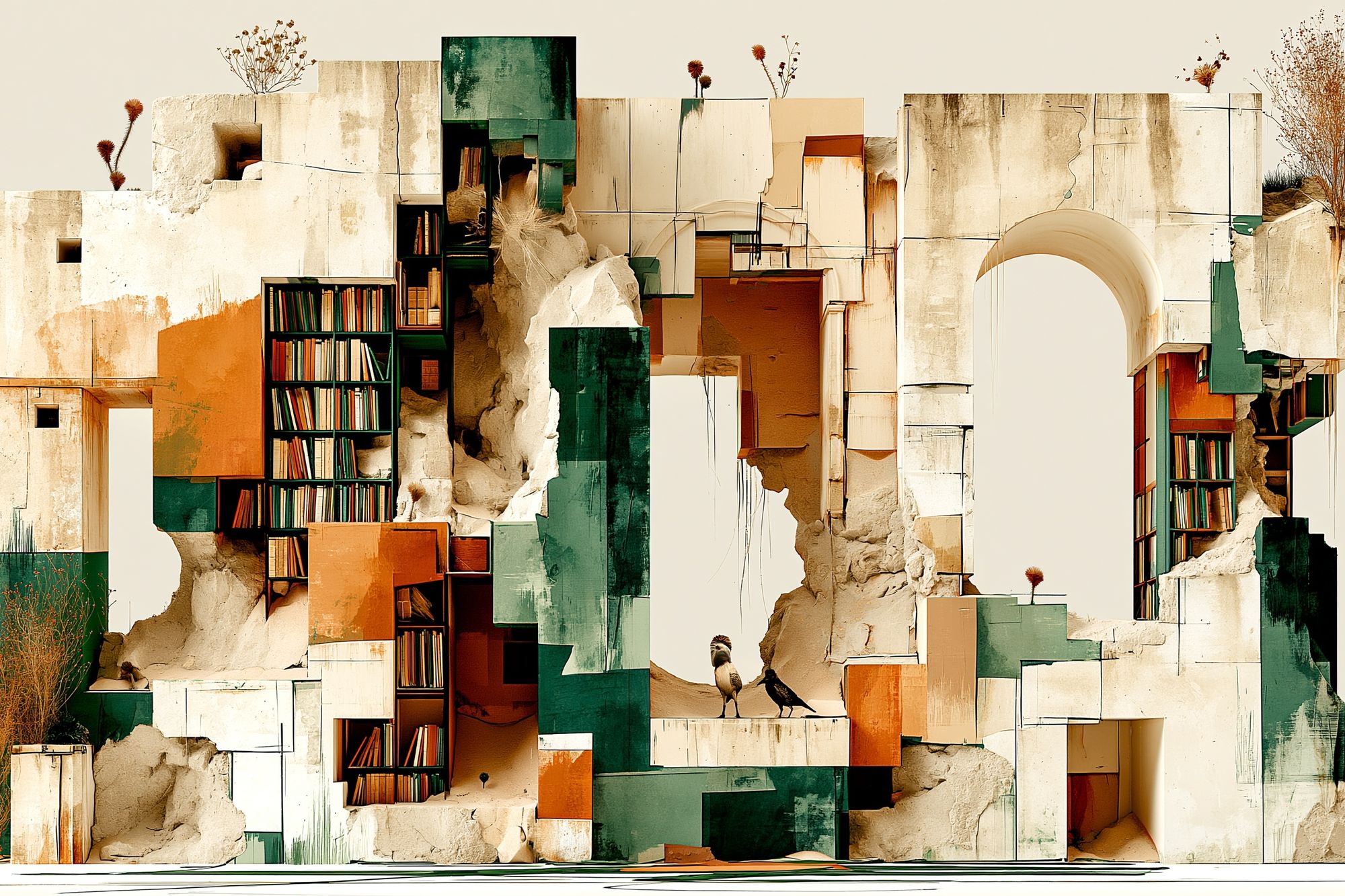 Abstract Architectural Collage Poster. poster detail