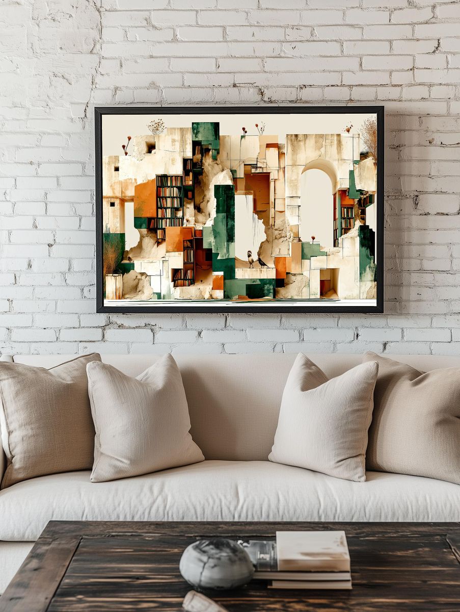 Abstract Architectural Collage Poster. room preview