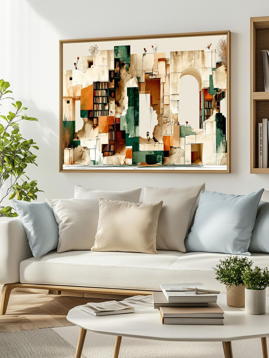Abstract Architectural Collage Poster. — room view 2