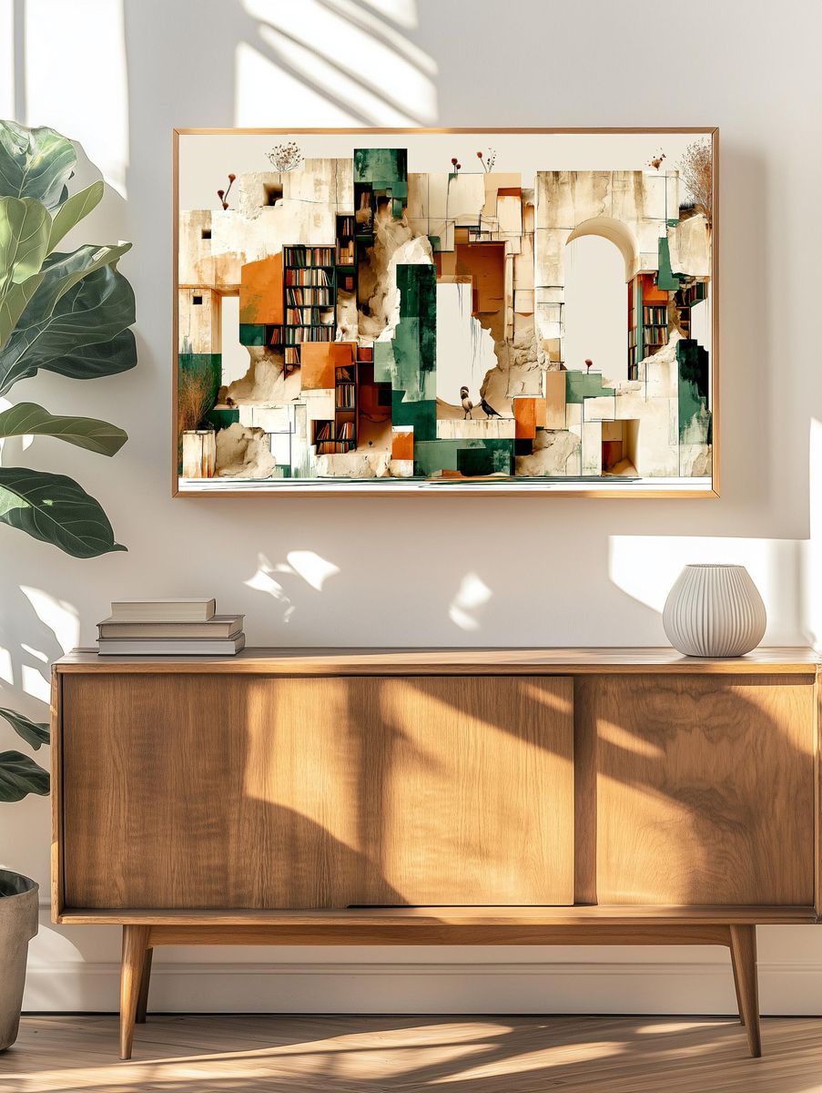 Abstract Architectural Collage Poster. — room view 3