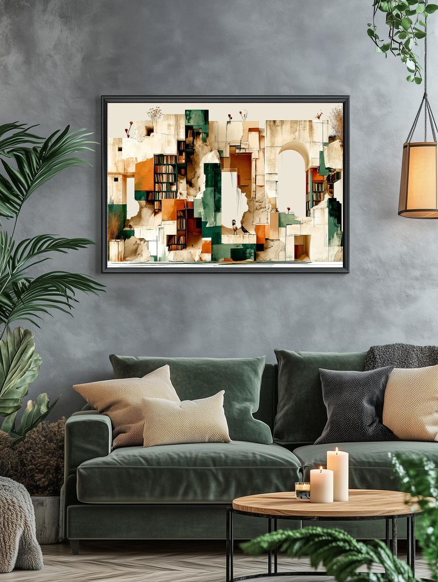 Abstract Architectural Collage Poster. — room view 4