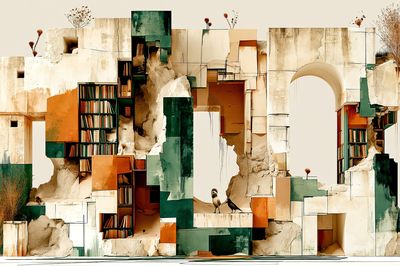 Abstract Architectural Collage Poster. poster