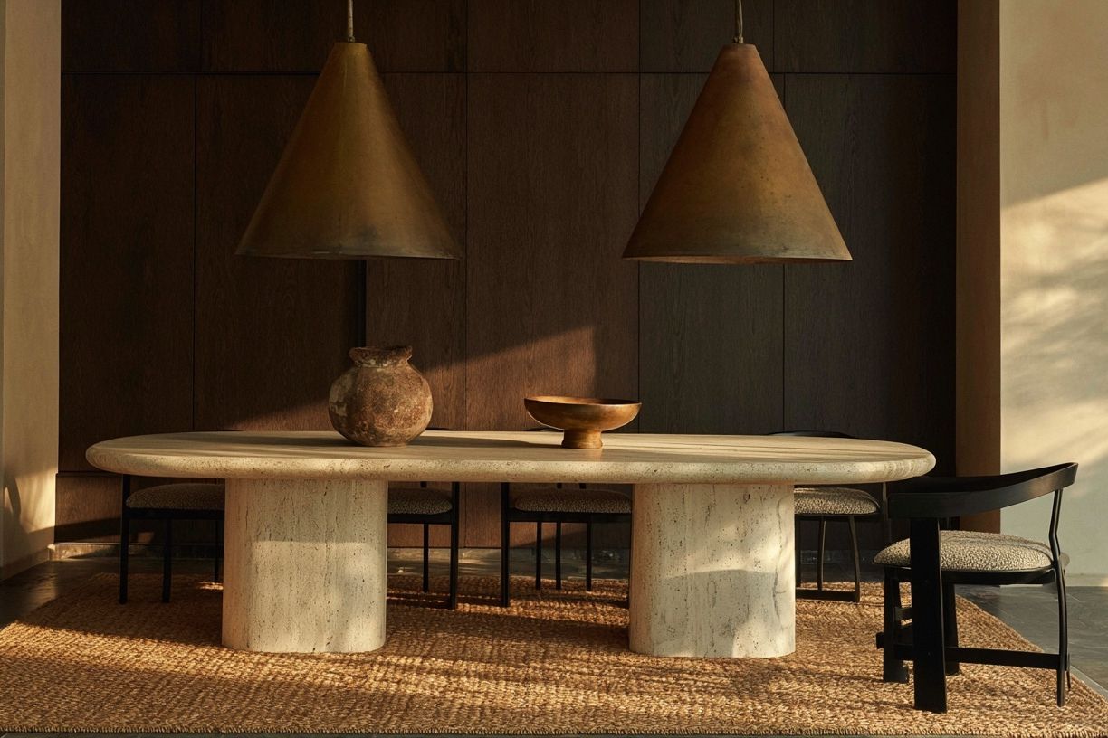 Japandi Dining Room Interior Print. poster detail