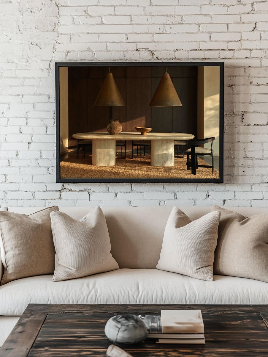 Japandi Dining Room Interior Print. — room view 1