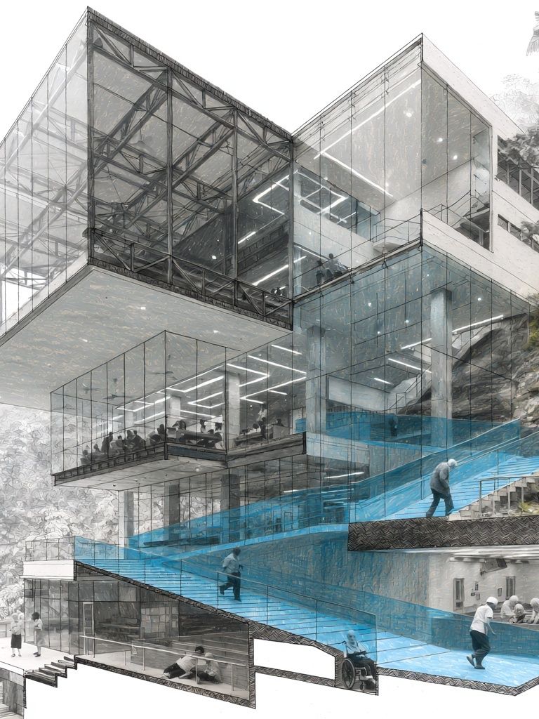 Modern Glass Architecture Poster. poster — architecture art