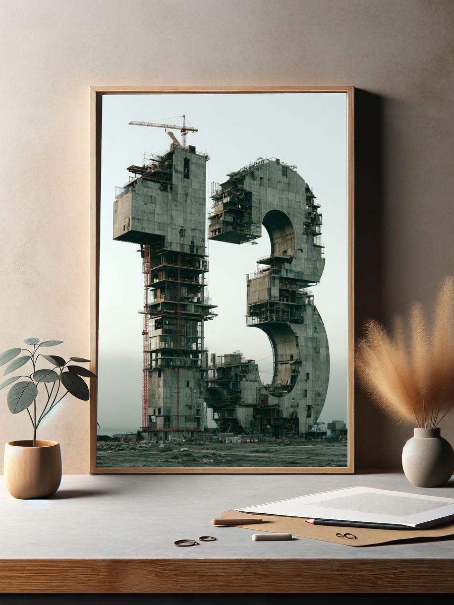 Surreal Concrete Number 5 Print. — room view 2