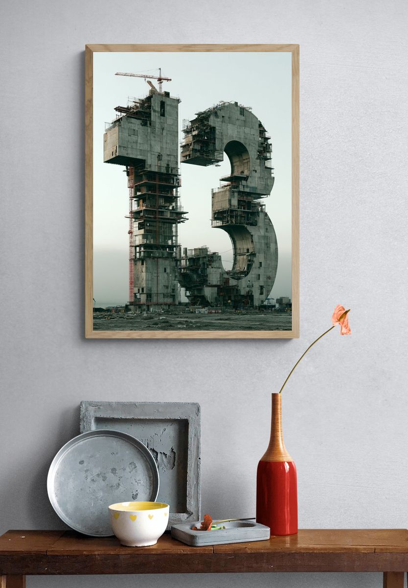 Surreal Concrete Number 5 Print. — room view 3