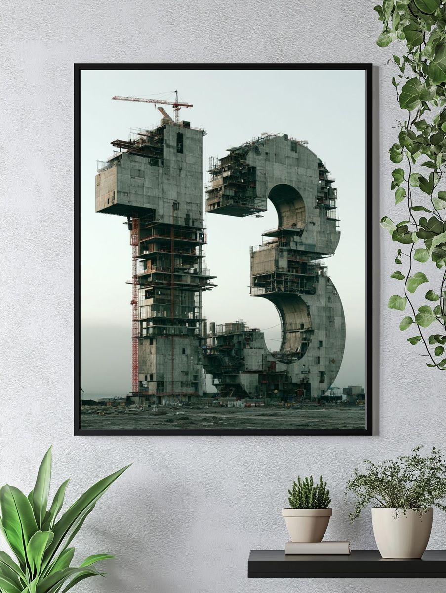 Surreal Concrete Number 5 Print. — room view 4