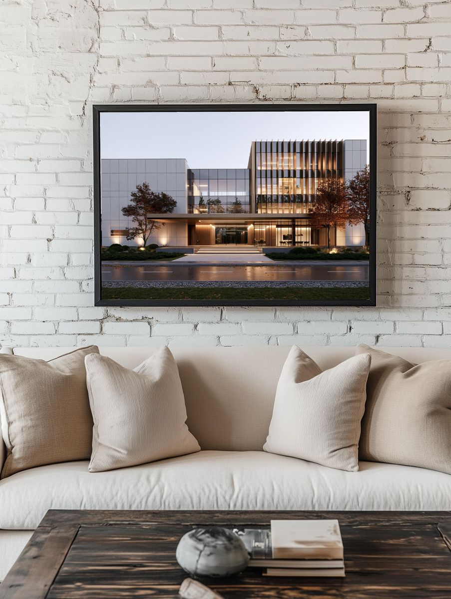 Modern Glass Facade Architecture Poster. room preview