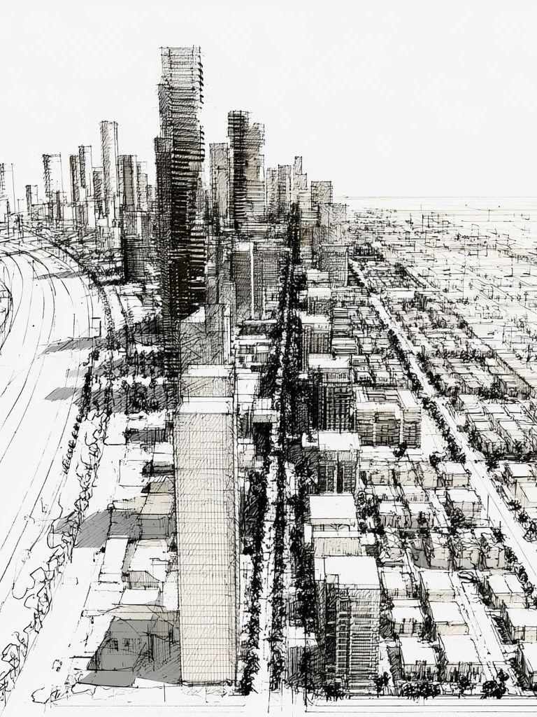 City Skyline Sketch Poster. poster detail