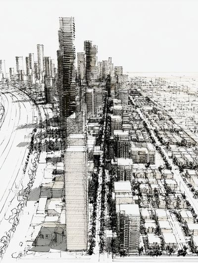 City Skyline Sketch Poster. poster