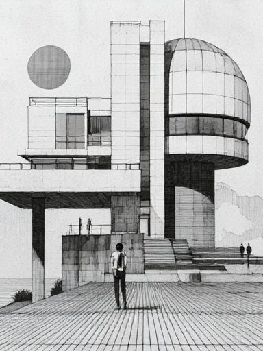 Brutalist Architecture Sketch Poster. poster — architecture art