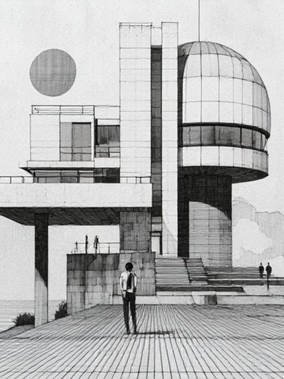 Brutalist Architecture Sketch Poster. poster