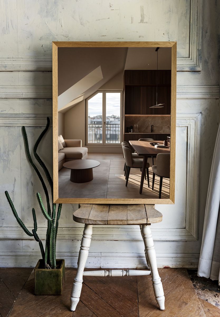 Warm Minimalist Loft Interior Poster. — room view 1