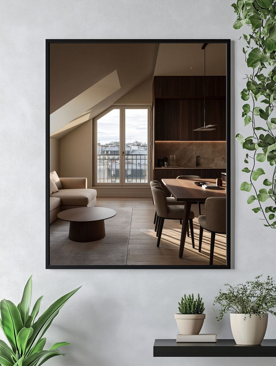 Warm Minimalist Loft Interior Poster. — room view 4
