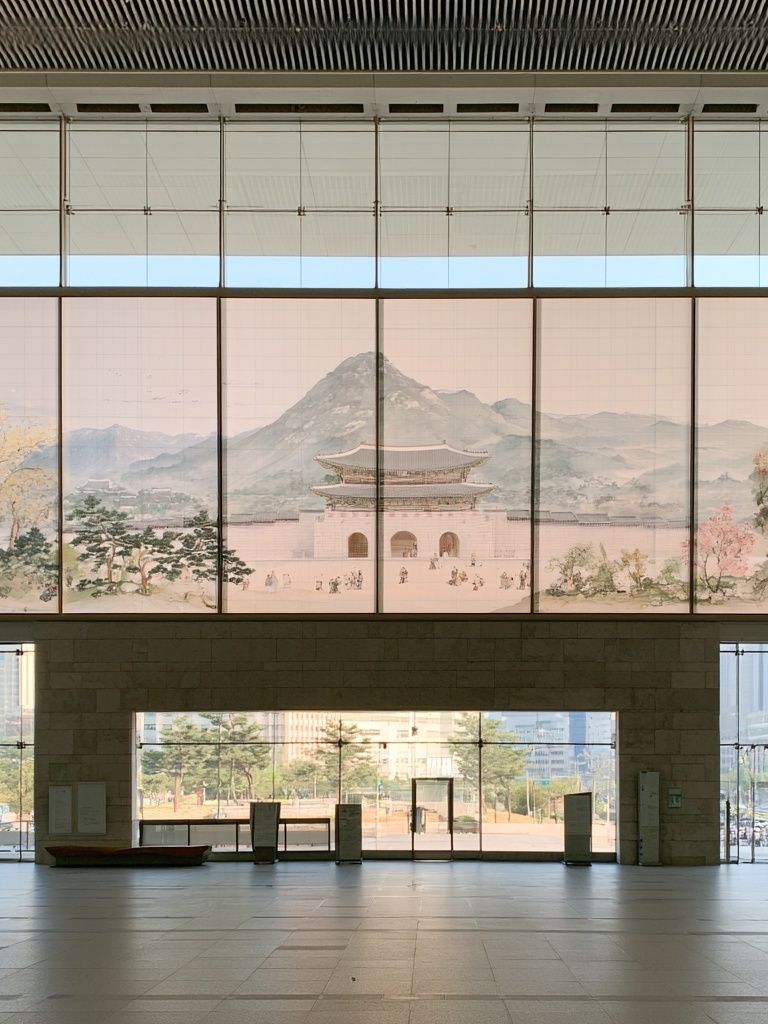 Korean Palace Landscape Print. poster — architecture art