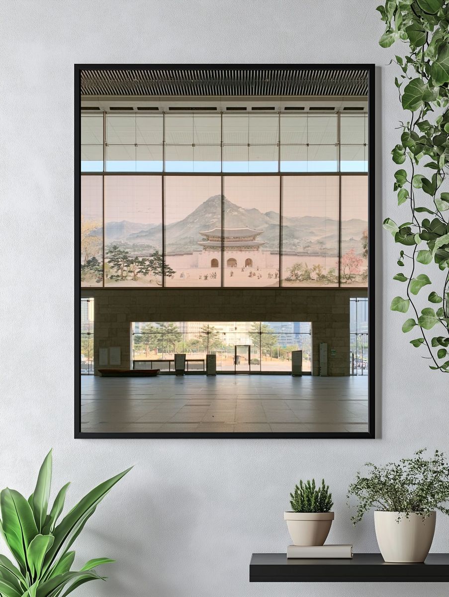 Korean Palace Landscape Print. — room view 4