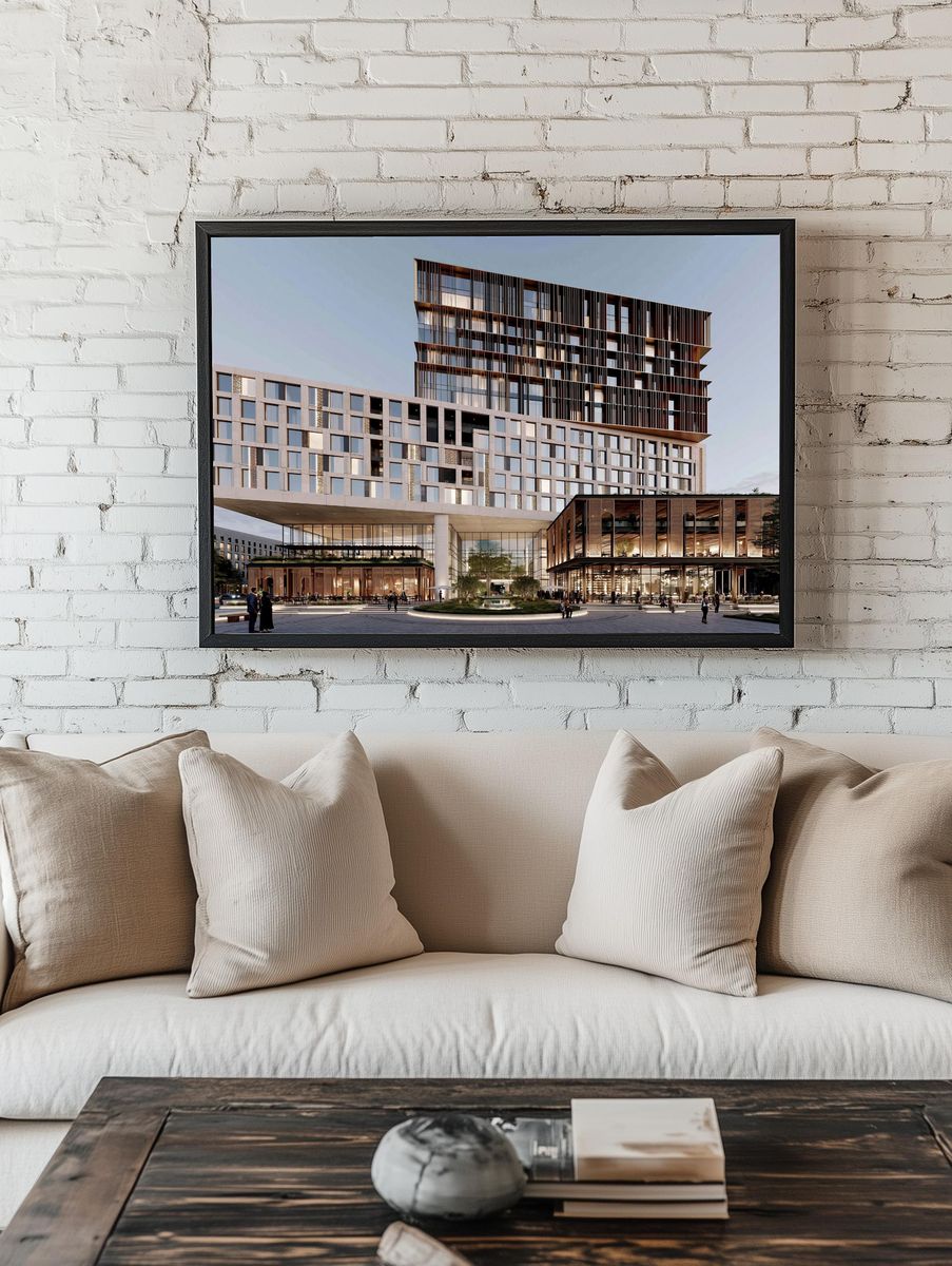 Modern Luxury Building Architecture Print. — room view 1