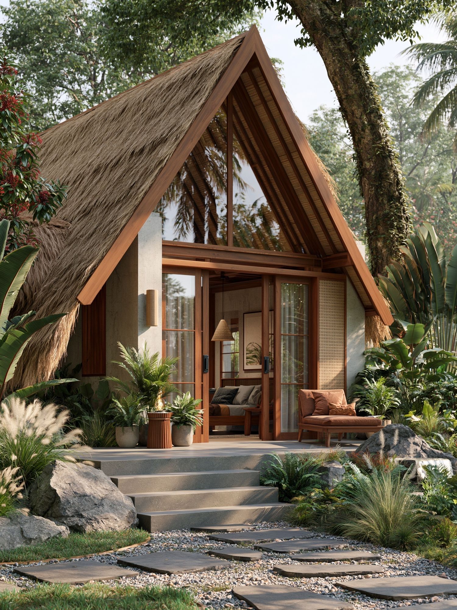Tropical A-Frame Villa Print. poster detail