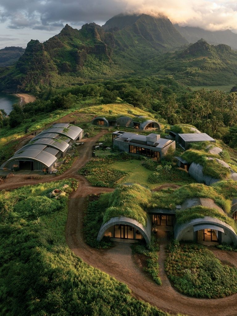 Tropical Eco Resort Landscape Poster. poster detail