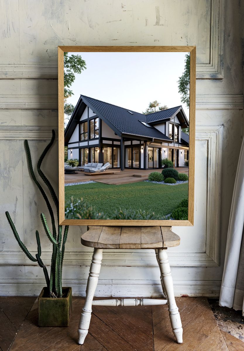 Modern Timber House Photography Poster. — room view 1