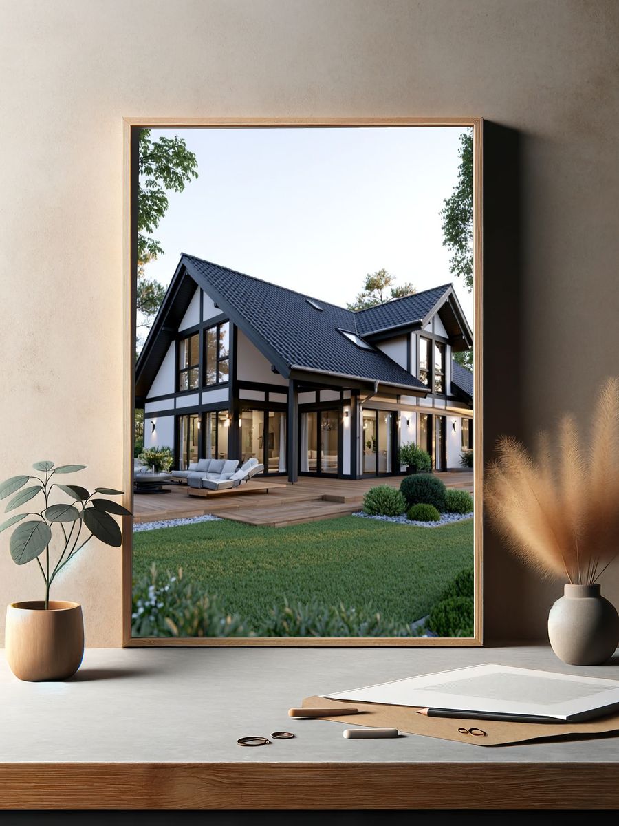 Modern Timber House Photography Poster. — room view 2