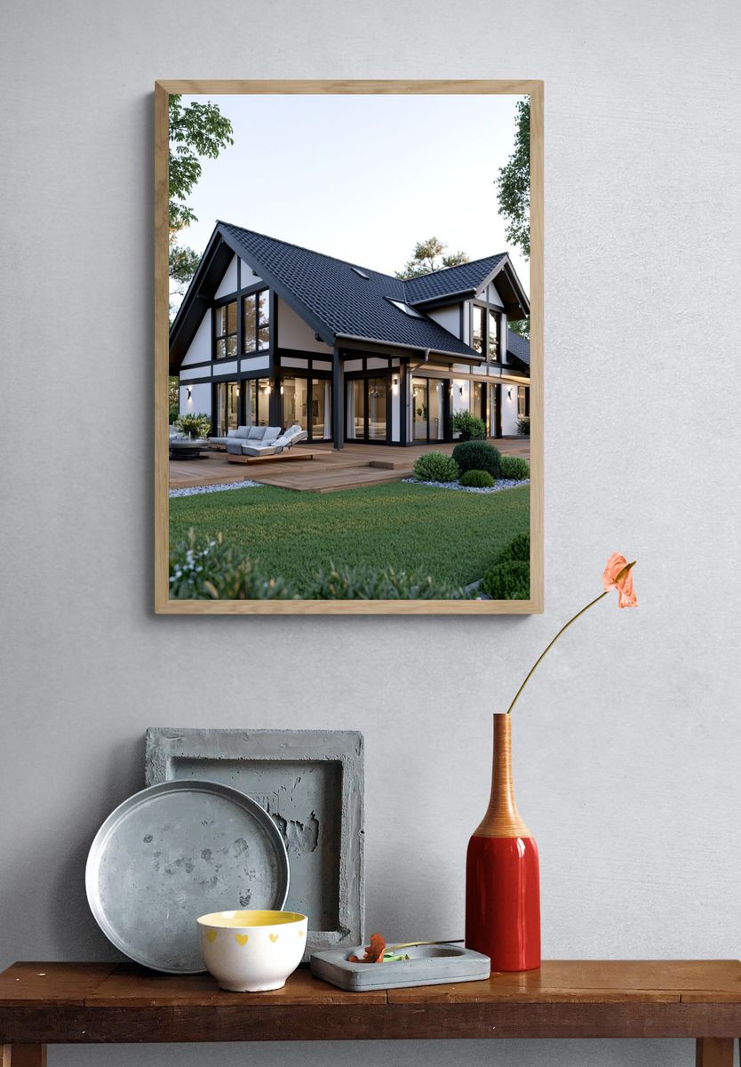 Modern Timber House Photography Poster. — room view 3