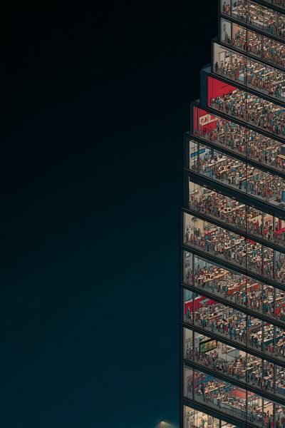 Urban Office Tower Illustration Poster.