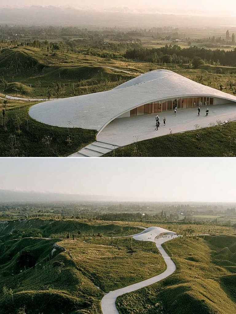 Modern Landscape Pavilion Print. poster — architecture art