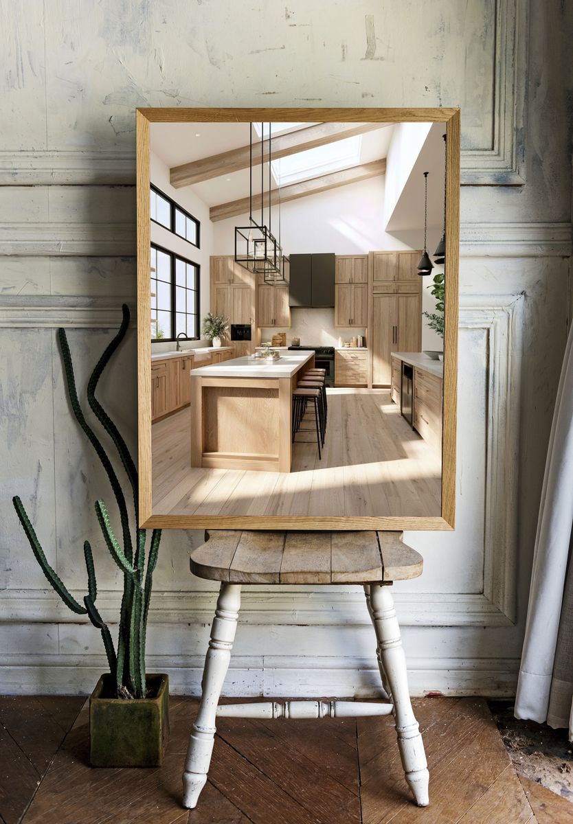 Modern Sunlit Kitchen Interior Print. — room view 1