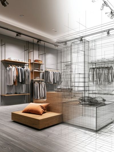 Fashion Store Interior Sketch Poster. poster