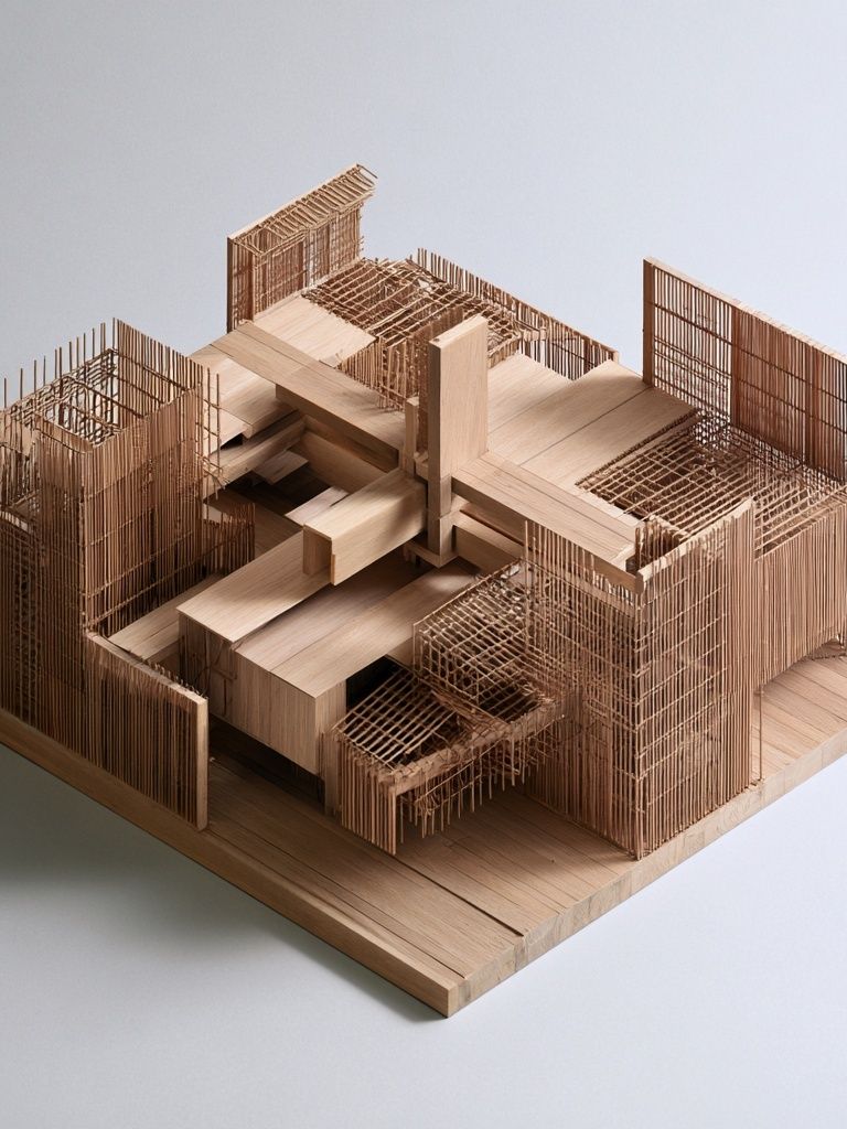 Wooden Architectural Model Print. poster — architecture art