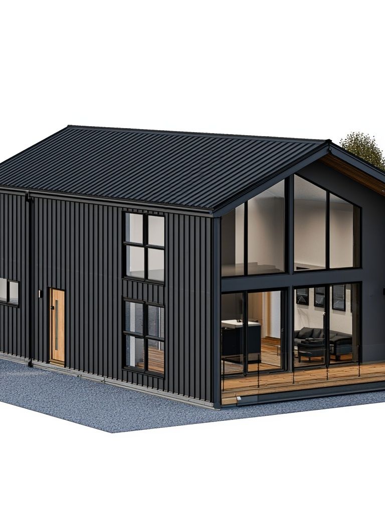 Modern Cabin Exterior Architecture Print. poster detail