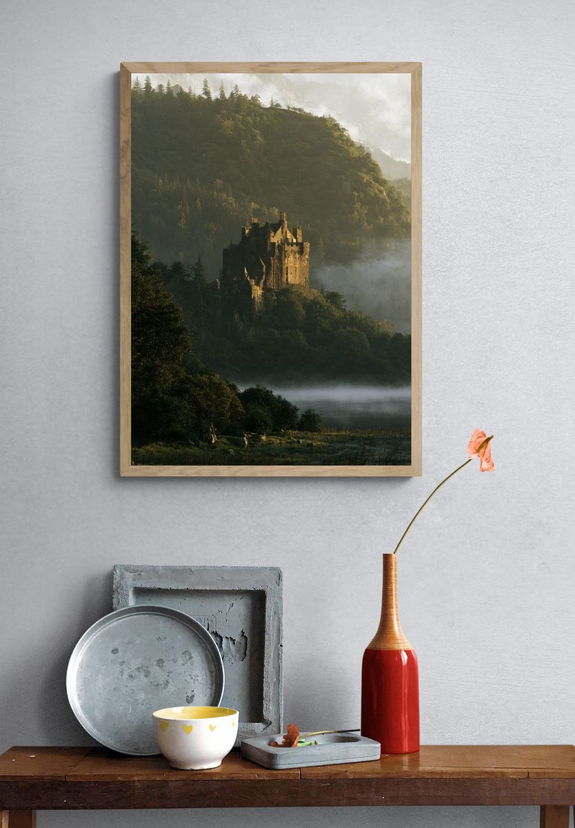 Misty Castle in the Highlands Poster. — room view 3