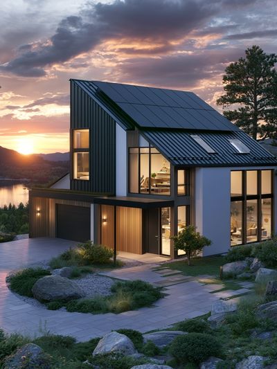 Modern Lakeside House Photography Poster. poster