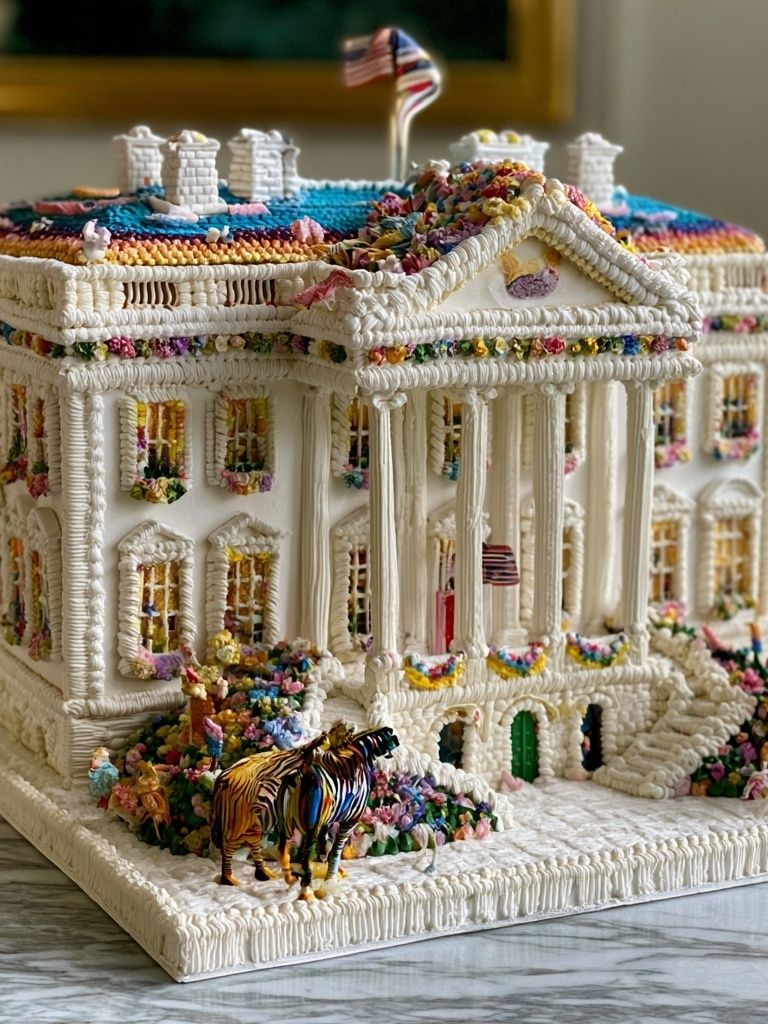 White House Cake Sculpture Print. poster — architecture art